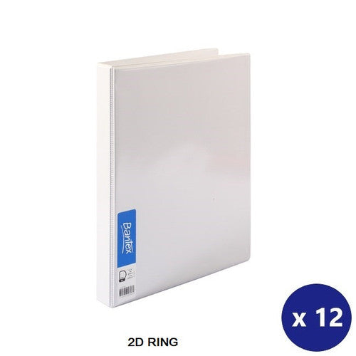 Bantex A4 Insert Binder Standard PP 2D Ring 16mm White Box of 12