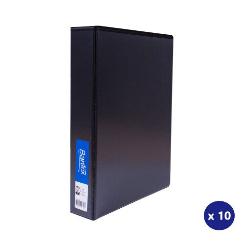 Bantex A4 Insert Binder Standard PP 3D Ring 65mm Black Box of 10