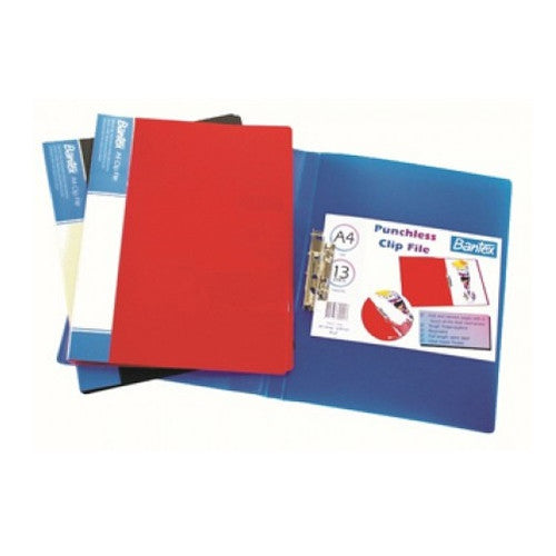 Bantex A4 Punchless Clip File Red