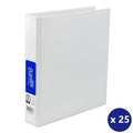 Bantex A5 Insert Binder 3D Ring 25mm White Box of 25