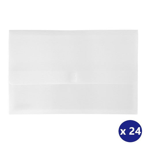 Bantex FC Hook and Loop Document Wallet PolyDoc Clear Box of 24