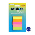 Beautone Stick On Flags 15mm x 50mm Neon Assorted Box of 18