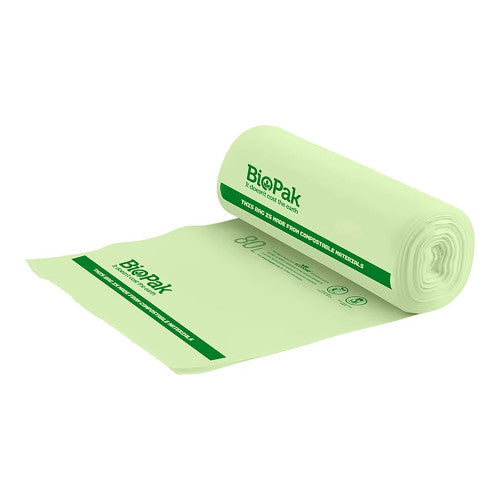 BioPak 80L Compostable Bin Liners Roll of 20 - Carton of 240
