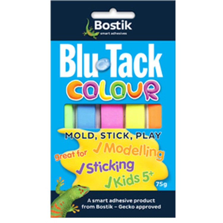 Bostik Blu Tack 75g Colour Reusable Adhesive Pack of 10