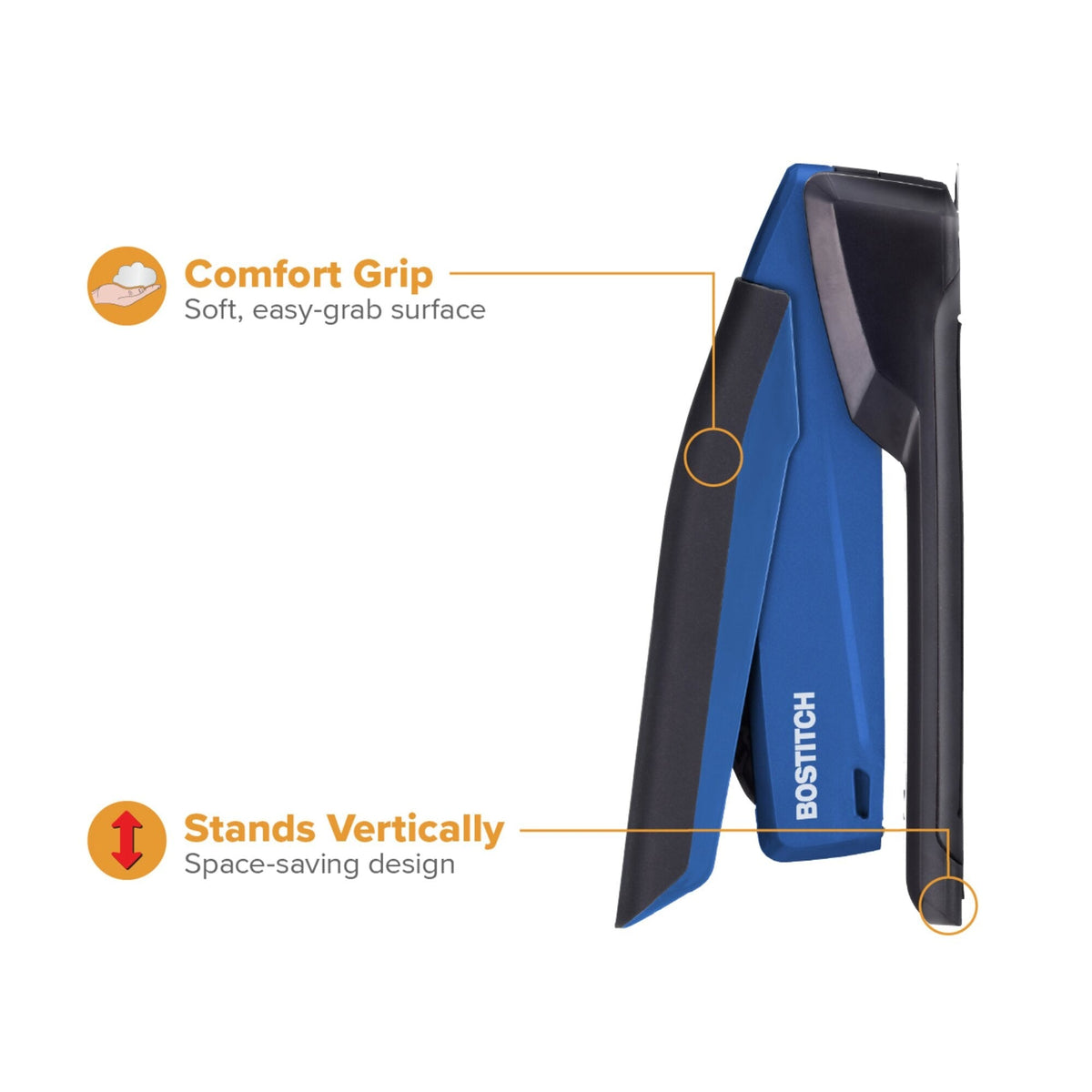 Bostitch InPower Antimicrobial Full Strip Stapler 20 Sheets Blue Black