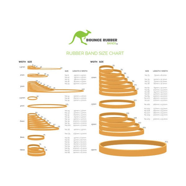 Bounce Rubber Bands Size 61 50 x 6.0mm 500g Bag Natural Tan