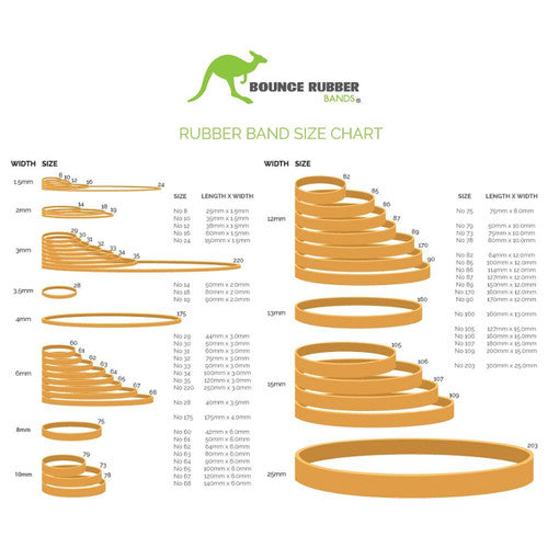 Bounce Rubber Bands Size 28 40 x 3.5mm 500g Bag Natural Tan