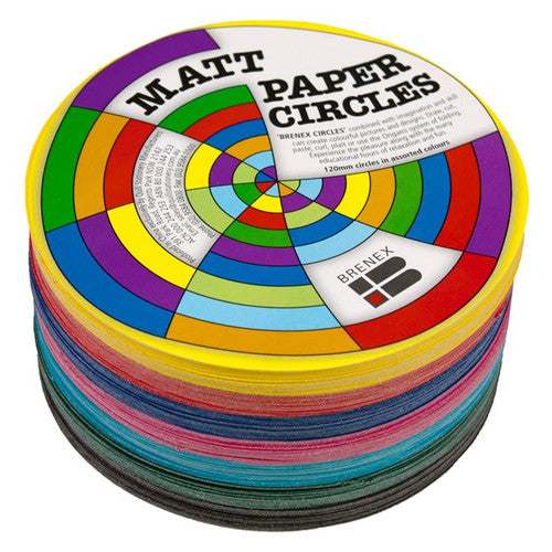 Brenex Matte Circles 120mm Double Sided Assorted Colours Pack of 500
