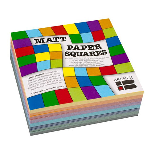 Brenex Matte Squares 127 x 127mm Single Sided Assorted Colours Pack of 360