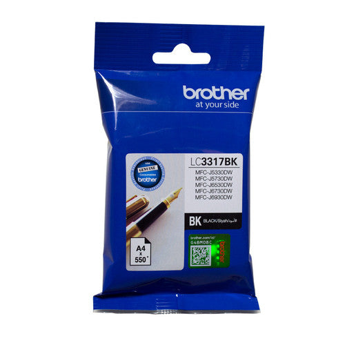 Brother LC3317BK High Yield Ink Cartridge 550 Pages Black