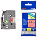 Brother TZe-451 Laminated Label Tape 24mm Black on Red