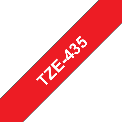 Brother TZe-435 Laminated Label Tape 12mm White on Red