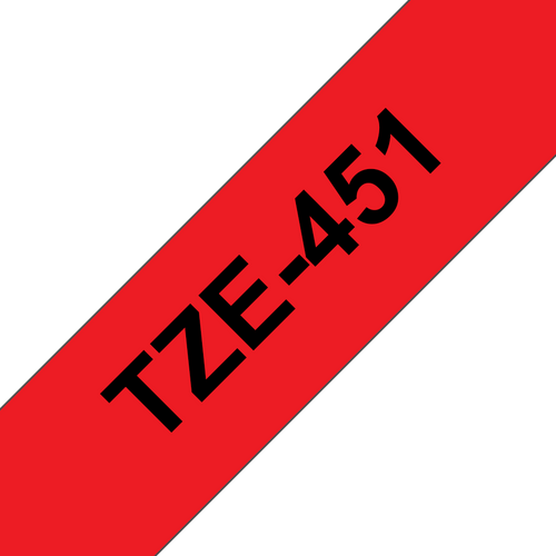 Brother TZe-451 Laminated Label Tape 24mm Black on Red