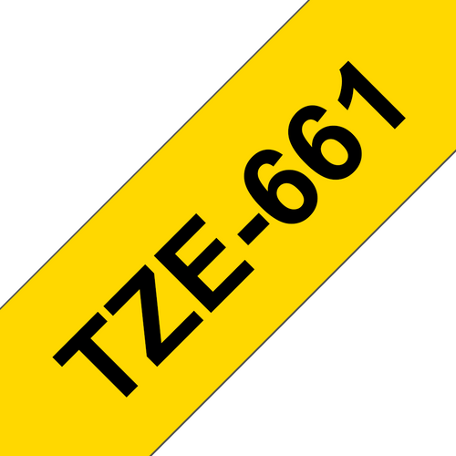 Brother TZe-661 Laminated Label Tape 36mm Black on Yellow