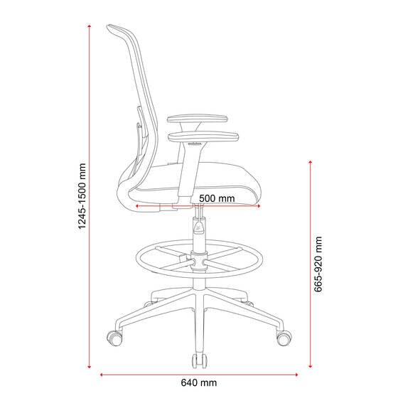 Buro Elan Drafting Chair with Arms Black