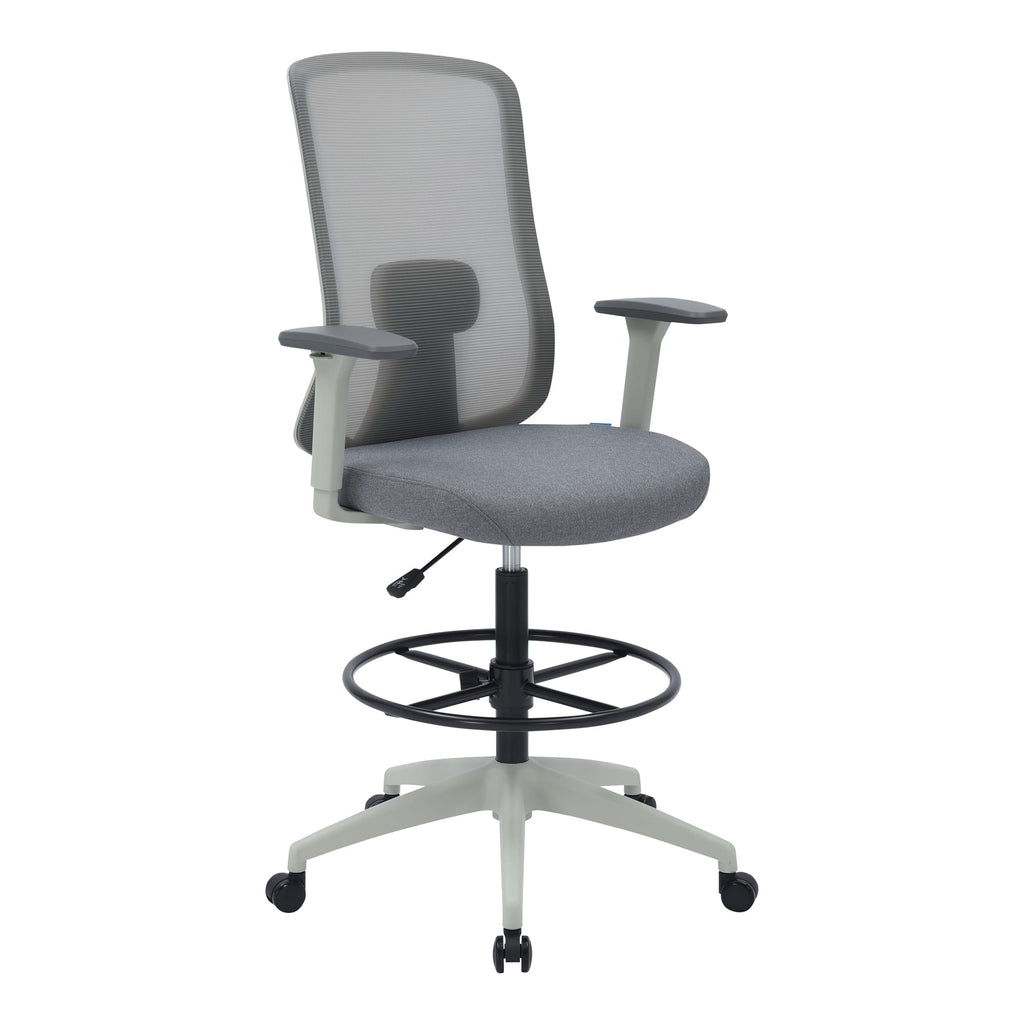 Buro Elan Drafting Chair with Arms Light Grey