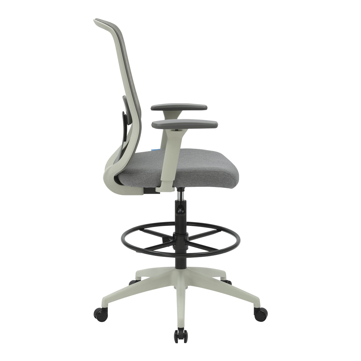 Buro Elan Drafting Chair with Arms Light Grey