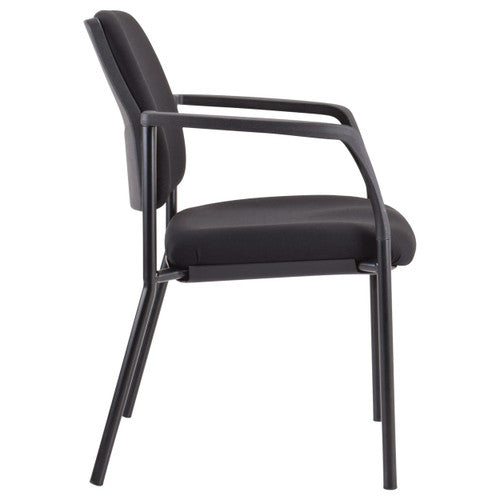 Buro Lindis 4 Leg Chair Black Powdercoat Frame With Arms Fabric Black