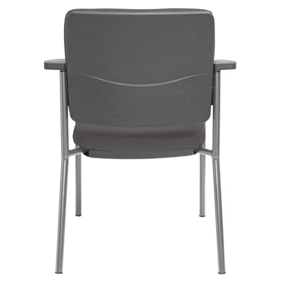Buro Lindis 4 Leg Chair Silver Powdercoat Frame With Arms Safetex Charcoal