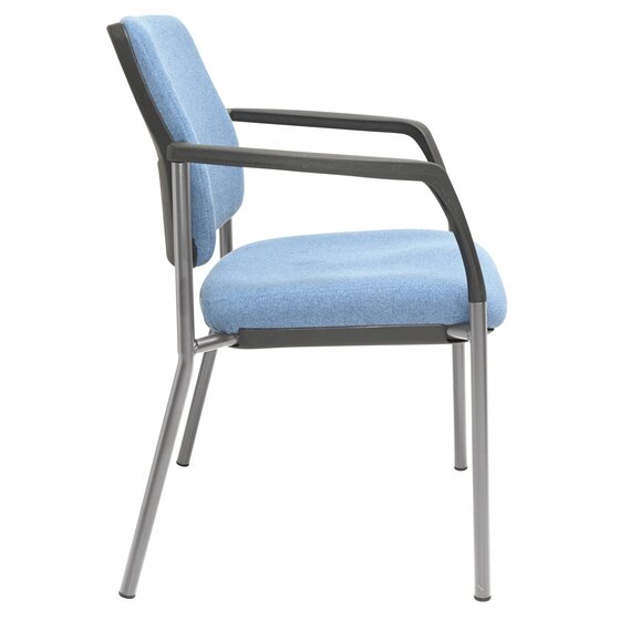 Buro Lindis 4 Leg Chair Silver Powdercoat Frame With Arms Safetex Cobalt