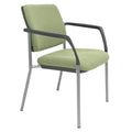Buro Lindis 4 Leg Chair Silver Powdercoat Frame With Arms Safetex Olive
