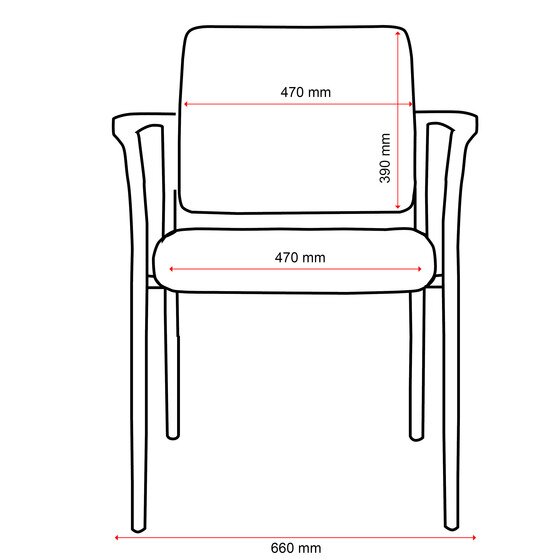 Buro Lindis 4 Leg Chair Silver Powdercoat Frame With Arms Safetex Rust