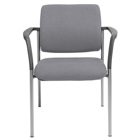 Buro Lindis 4 Leg Chair Silver Powdercoat Frame With Arms Safetex Smoke