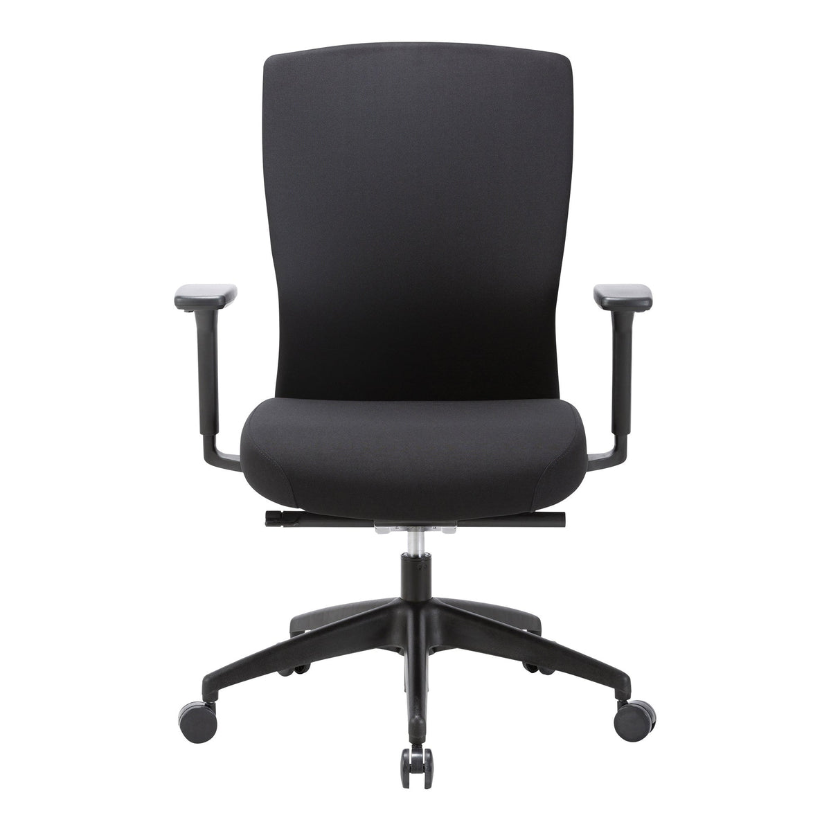 Buro Mentor Chair Upholstered Back Nylon Base with Arms Cobalt SafeTex