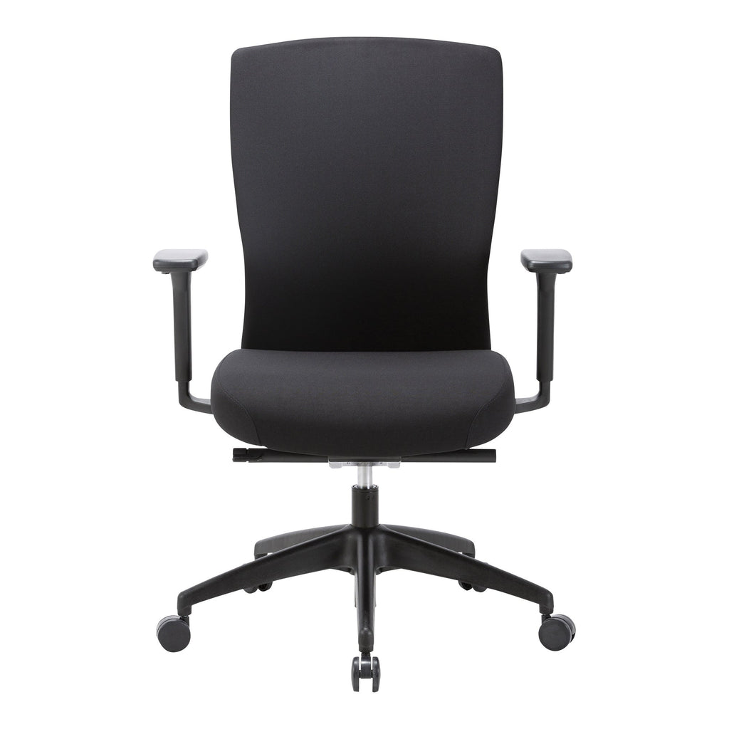 Buro Mentor Chair Upholstered Back Nylon Base with Arms Olive SafeTex