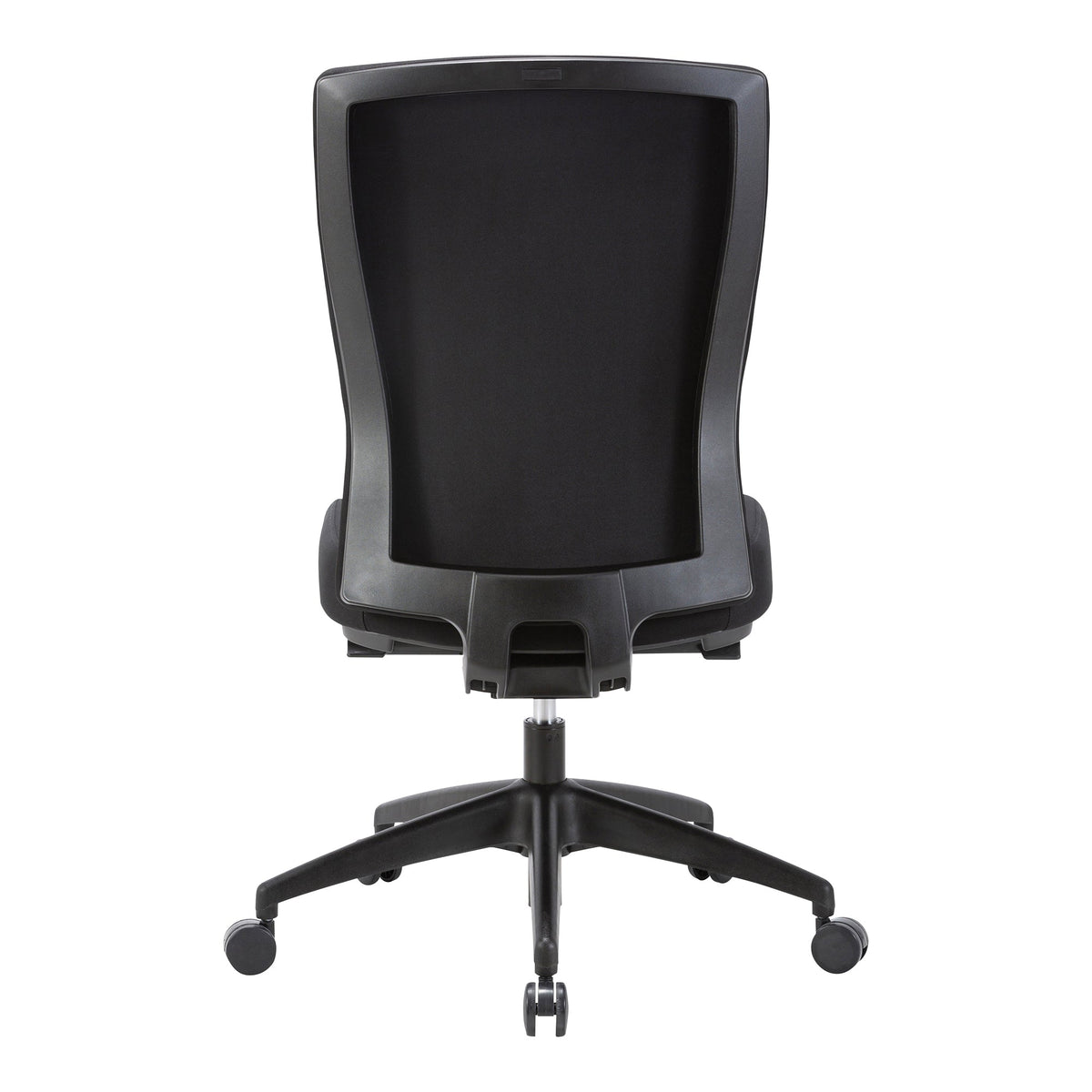 Buro Mentor Chair Upholstered Back Nylon Base with Arms Smoke SafeTex