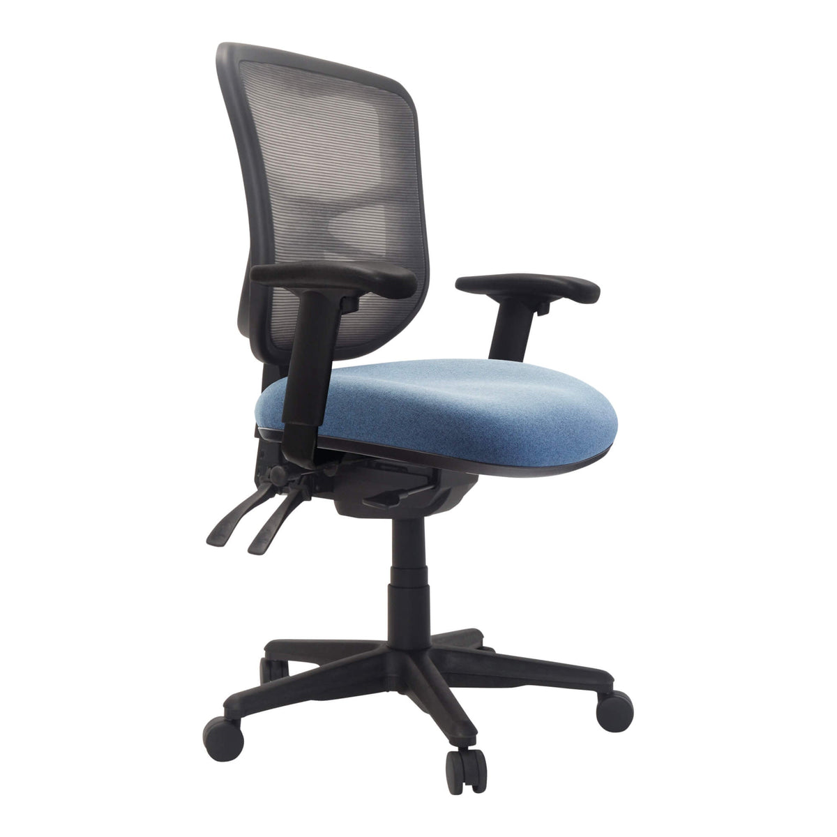 Buro Metro Chair with Seat Slide Nylon Base with Arms Cobalt SafeTex
