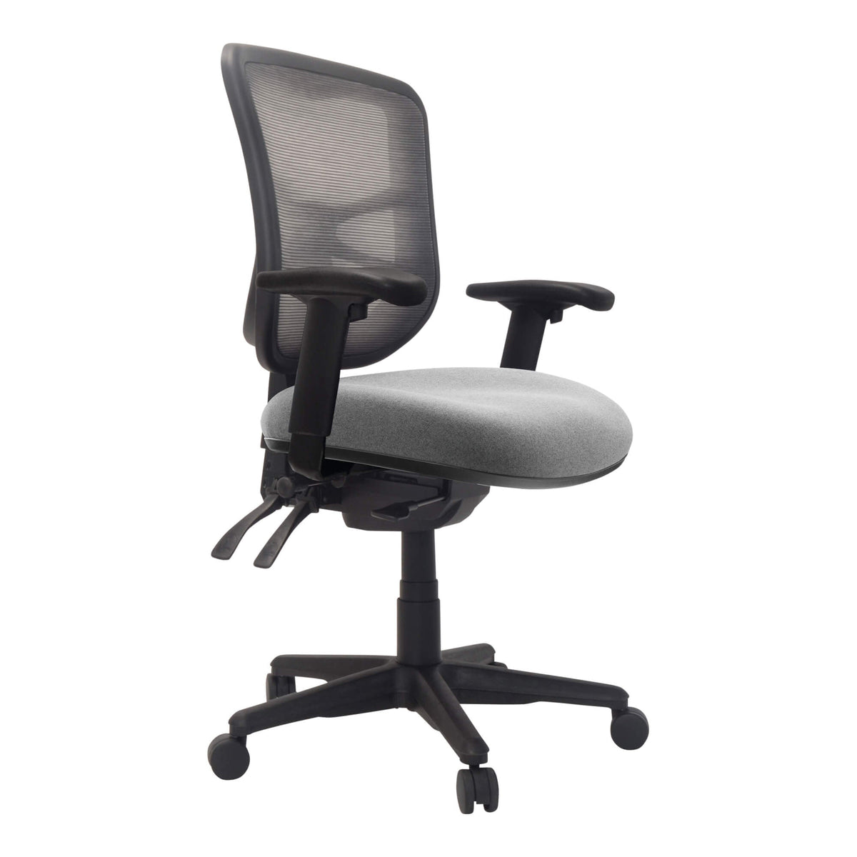 Buro Metro Chair with Seat Slide Nylon Base with Arms Smoke SafeTex