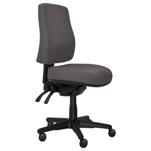 Buro Roma 3 Lever High Back Chair with Seat Slide No Arms Safetex Charcoal