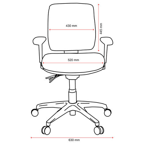 Buro Roma 3 Lever Mid Back Chair With Seat Slide and Arms Black