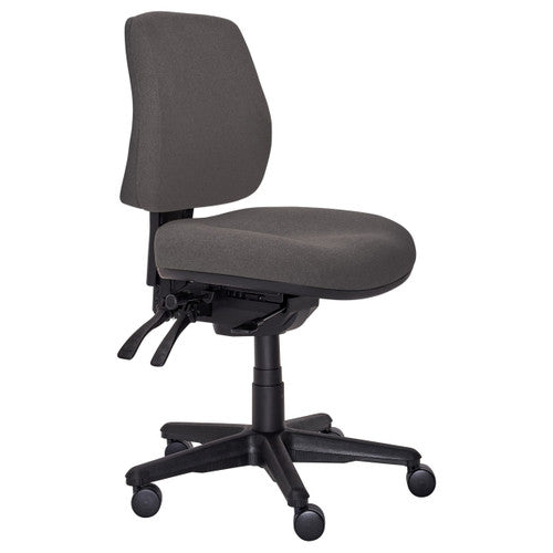 Buro Roma 3 Lever Mid Back Chair with Seat Slide No Arms Charcoal SafeTex