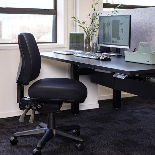 Buro Roma 3 Lever Mid Back Chair with Seat Slide No Arms Navy
