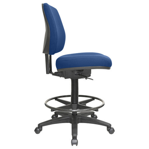 Buro Roma Mid Back Drafting Chair 1 Lever Navy