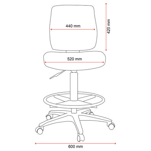 Buro Roma Mid Back Drafting Chair 1 Lever Navy