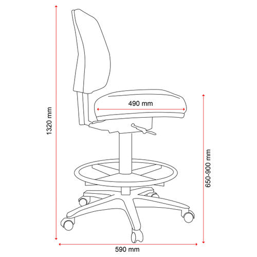 Buro Roma Mid Back Drafting Chair 1 Lever Navy