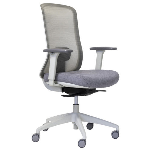Buro Elan Mesh Back Chair With Arms Light Grey