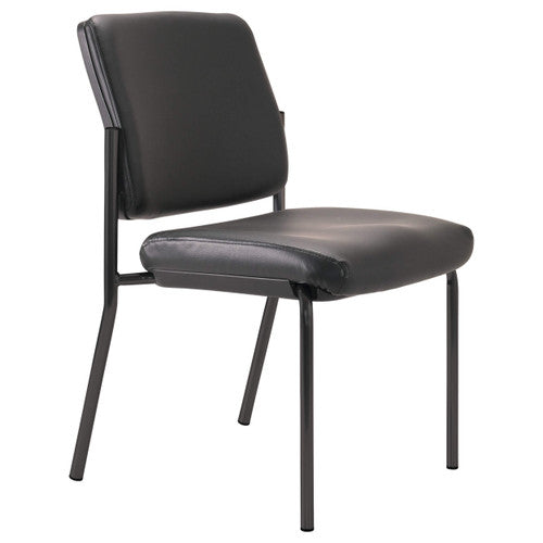 Buro Lindis 4 Leg Chair Black Powdercoat Frame Without Arms Dillon PU Black