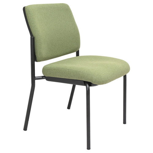 Buro Lindis 4 Leg Chair Black Powdercoat No Arms Safetex Olive