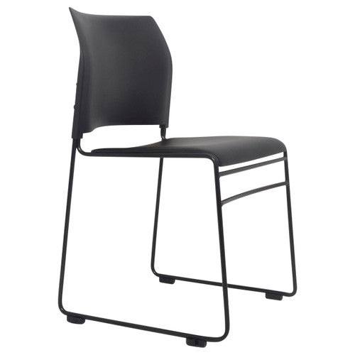 Buro Maxim Sled Base Chair Black Powdercoat Frame Without Arms
