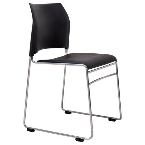Buro Maxim Sled Base Chair Silver Frame Without Arms Black
