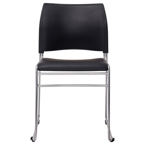 Buro Maxim Sled Base Chair Silver Frame Without Arms Black
