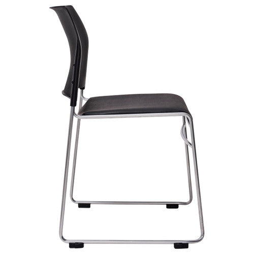 Buro Maxim Sled Base Chair Silver Frame Without Arms Black