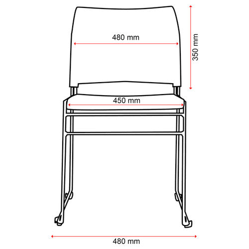 Buro Maxim Sled Base Chair Silver Frame Without Arms Black