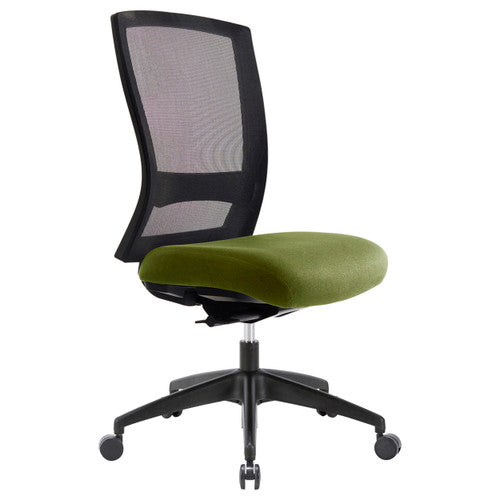 Buro Mentor Mesh Back Black Nylon Base Without Arms Safetex Olive