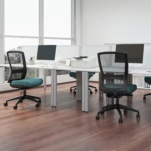 Buro Mentor Mesh Back Chair Black Nylon Base No Arms Safetex Charcoal