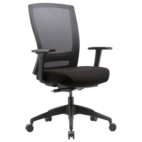 Buro Mentor Mesh Black Nylon Base With Arms Black
